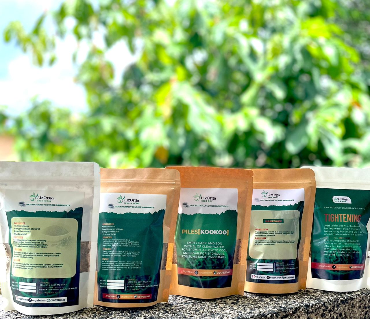 Styled herbal wellness presentation for LizOrga Herbs